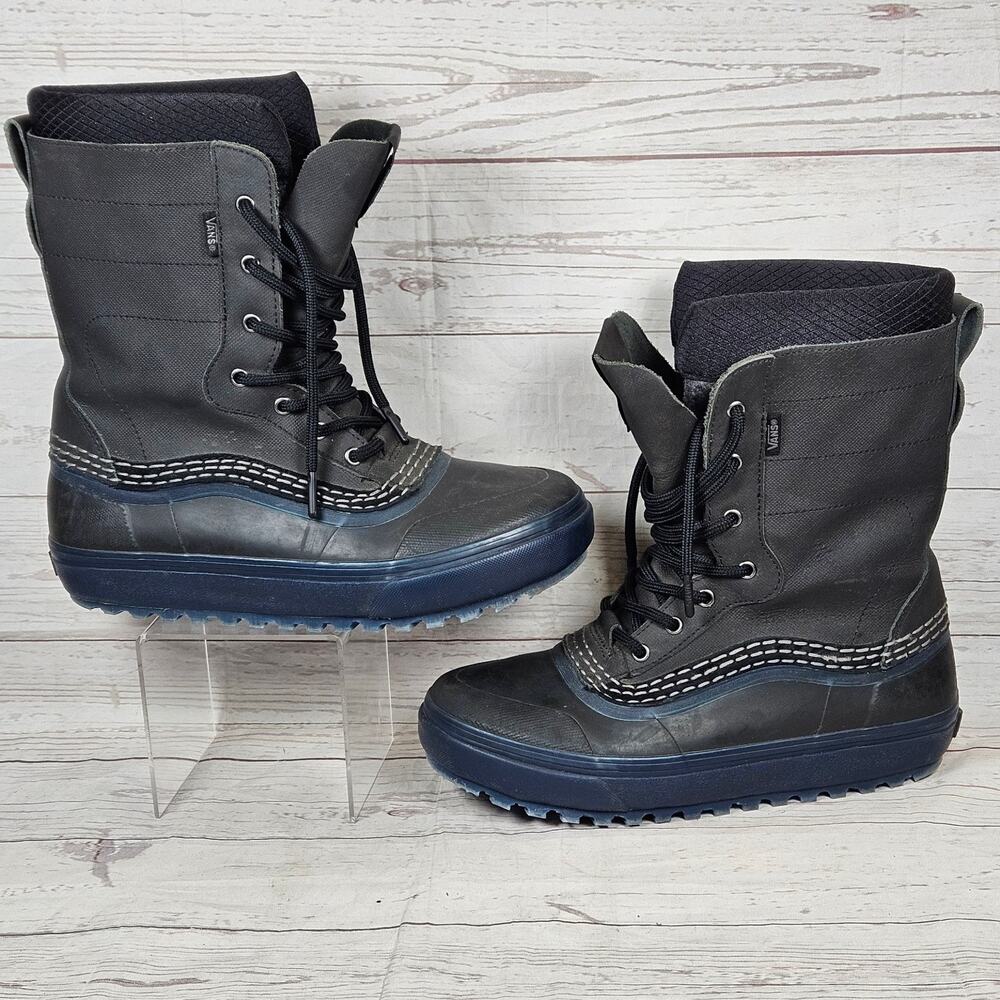 VANS Snow MTE Boots Men's Black Navy US 8 Leather Waterproof Insulated